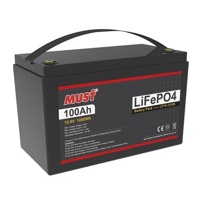 Акумулятор MUST LiFePO4 12V 100Ah літій-залізофосфат LP15-12100 фото