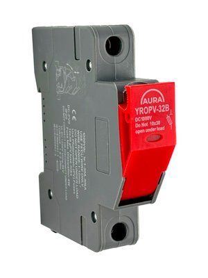 Роз'єднувач запобіжника AURA YROPV-32B Fuse RED 32A 1P 21000R фото