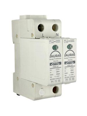 Обмежувач перенапруги AURA YRSP-A2 2P 20-40KA 275V 220275 фото