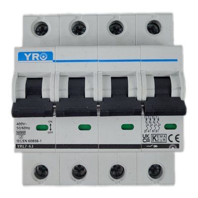Автоматический выключатель YRO YRL7-63 AC Circuit Breaker 6KA 4P 230Vac 80A 40180 фото