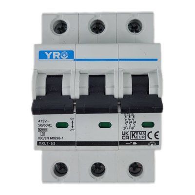 Автоматический выключатель YRL7-63 AC Circuit Breaker 6KA 3P 230Vac 80A 40080 фото